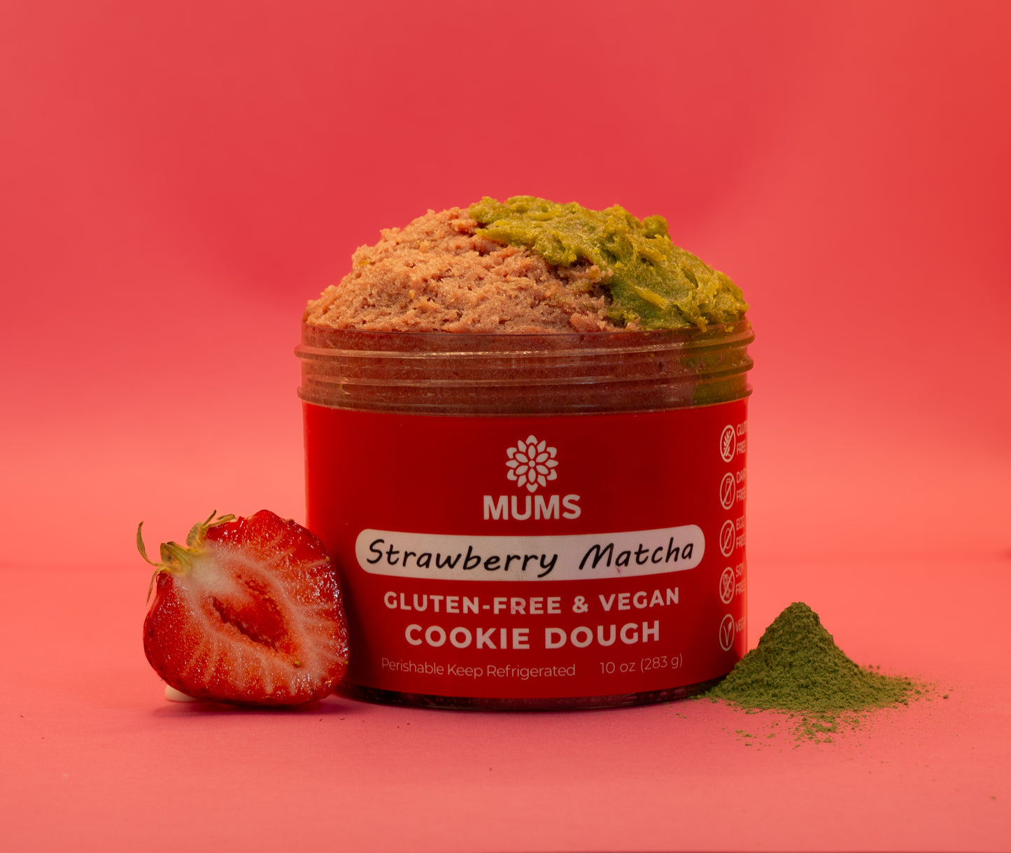 Vegan Strawberry-Matcha Cookie Dough